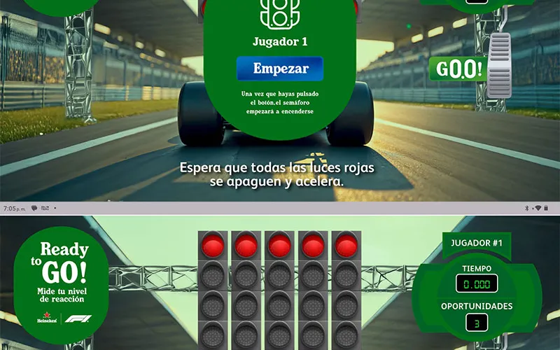 Juego de tiempo de reacción de la campaña F1 de Heineken