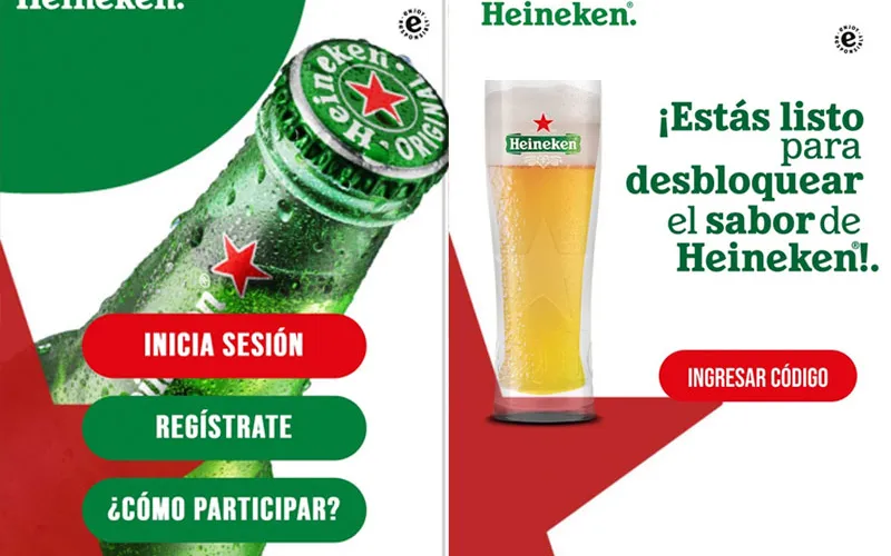 Web-app para celular Receta Heineken